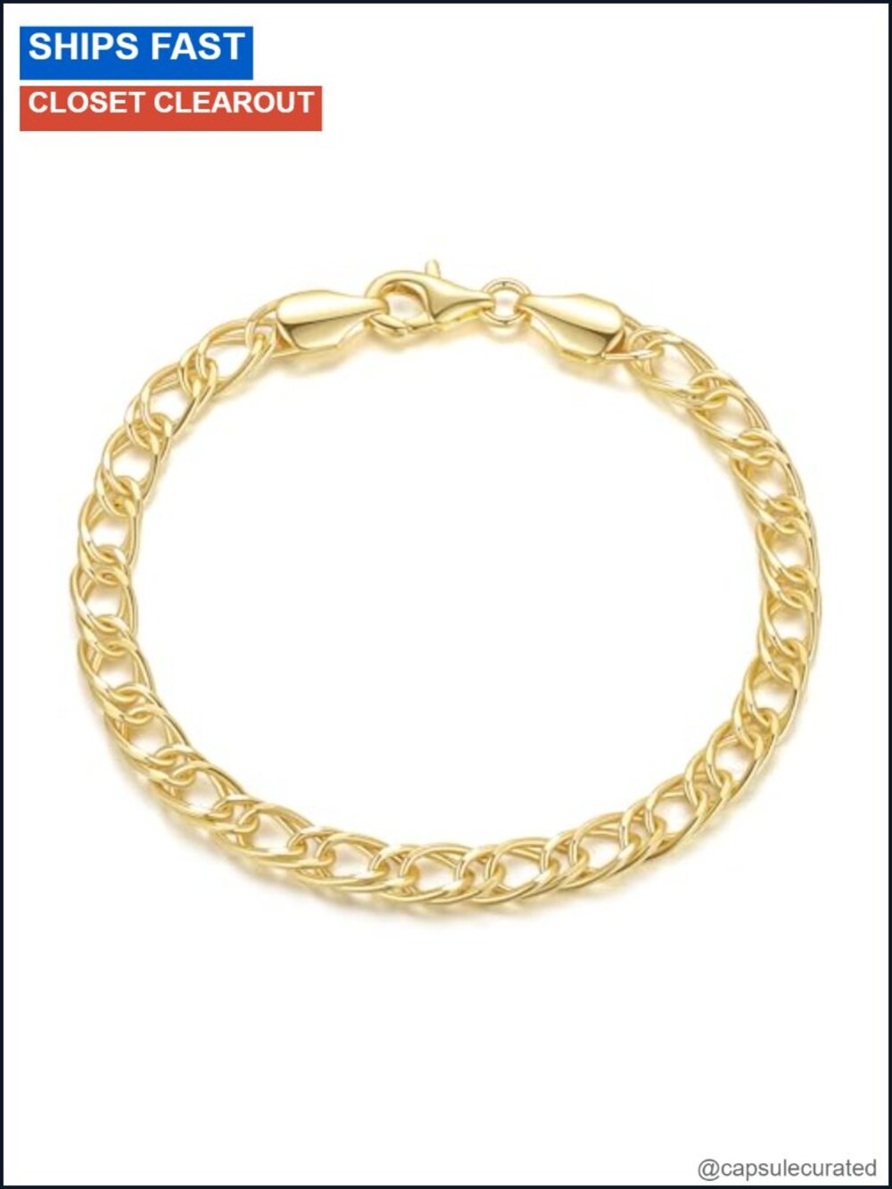 14K Gold Plated Cuban Chain Bracelet for Women Link Charm